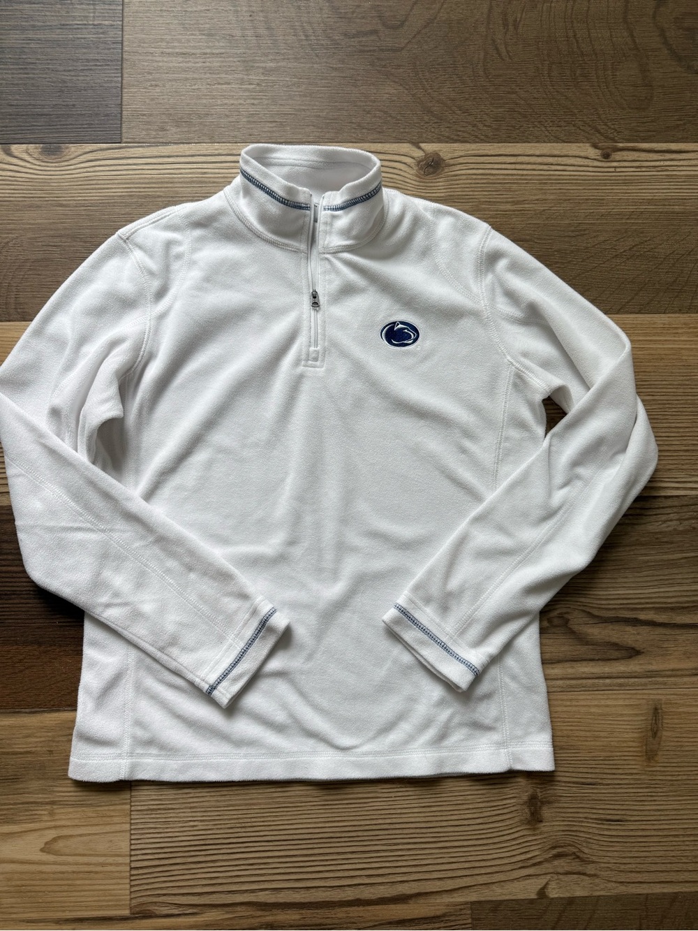 Penn State Womens M White 1/4 Zip Fleece Pullover Gameday Collegiate Athleisure